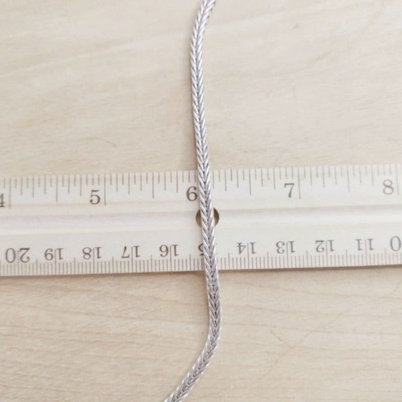 Sterling Silver 17 Inch Square Wheat Link Chain - Picture 8 of 8